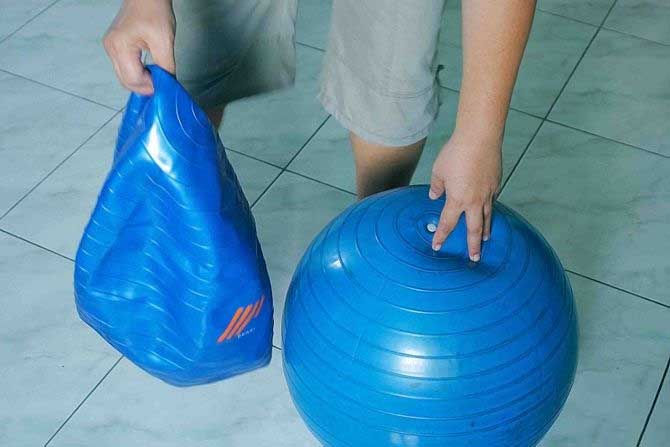 Deflating exercise online ball